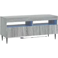 vidaXL Meuble TV LED Sonoma-gris, en panneaux de particules