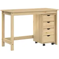 Syfax Ensemble de deux meubles de rangement pour bureau, en bois massif de pin, couleur marron