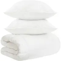 vidaXL Ensemble de literie , 3 pièces, blanc, en fibres de bambou