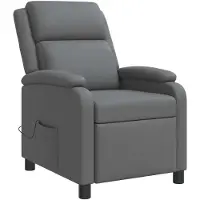 vidaXL Fauteuil de massage relax gris en similicuir
