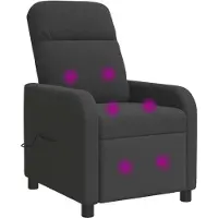 vidaXL Fauteuil de relaxation massant, couleur gris foncé, tissu bouclé