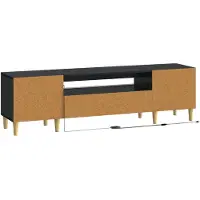 vidaXL Meuble TV LED noir en panneaux de particules
