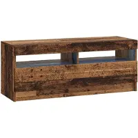 vidaXL Meuble TV LED en bois vieilli, fabriqué à partir de panneaux de particules