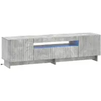 vidaXL Meuble TV LED gris béton, fabriqué en panneaux de particules
