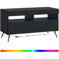 vidaXL Meuble TV LED noir en panneaux de particules