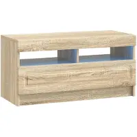 vidaXL : Meuble TV LED, 5 pièces, imitation chêne Sonoma, panneaux de particules