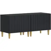 vidaXL Meuble TV LED 5 pièces, modèle ARNHEM, noir, en panneaux de particules