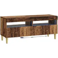 vidaXL Meuble TV LED en bois vieilli, fabriqué à partir de panneaux de particules
