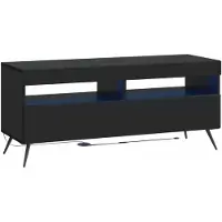 vidaXL Meuble TV LED noir en panneaux de particules