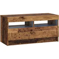 vidaXL Meuble TV LED en bois vieilli, fabriqué à partir de panneaux de particules