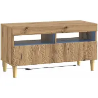 Syfax Meuble TV en bois stratifié imitation chêne artisanal