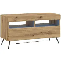 Syfax Meuble TV en bois stratifié imitation chêne artisanal
