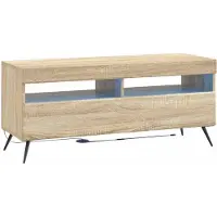 Syfax Meuble TV LED en bois imitation chêne Sonoma