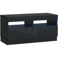 vidaXL Meuble TV LED noir en panneaux de particules