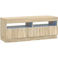 vidaXL Meuble TV LED en bois imitation chêne Sonoma, marque