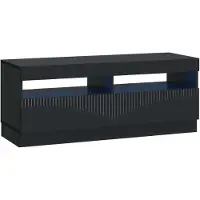 vidaXL Meuble TV LED noir en panneaux de particules