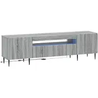 Syfax Meuble TV LED, couleur Sonoma gris, en panneaux de particules