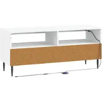 vidaXL Meuble TV LED blanc en panneaux de particules