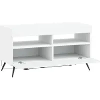 vidaXL Meuble TV LED blanc en panneaux de particules