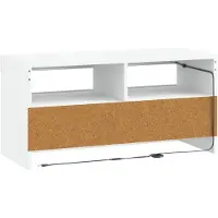 vidaXL Meuble TV LED blanc en panneaux de particules