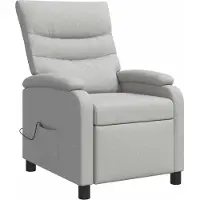 vidaXL Fauteuil de massage relaxant , couleur gris nuage, revêtement en tissu