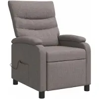 vidaXL Fauteuil de relaxation massant, couleur taupe, revêtement en tissu