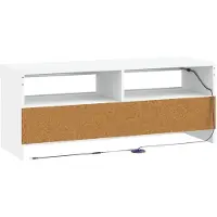 vidaXL Meuble TV LED blanc en panneaux de particules