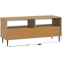 vidaXL Meuble TV LED en bois imitation chêne artisanal, marque