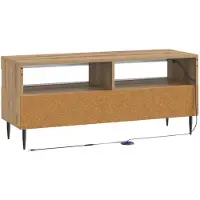 vidaXL Meuble TV LED en bois imitation chêne artisanal, marque