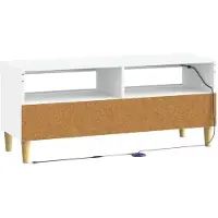 vidaXL Meuble TV LED blanc en panneaux de particules
