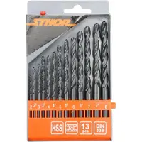 Sthor Ensemble de forets pour métal - VOREL - 2-8 mm - 13 pièces - Boîte plastique - Durabilité élevée