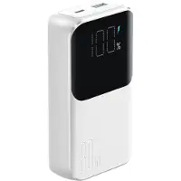 JOYROOM Mini banque d'alimentation 30 W 10 000 mAh avec câbles intégrés, USB-A et USB-C - Blanc