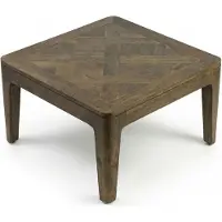 Wohnling Table basse , 60 cm, en bois massif de mangue avec finition noyer, table carrée pour salon, table d'appoint en bois, design, table pour canapé, fabriquée à la main