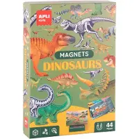 APLI Jeu Éducatif - Magnets - Dinosaures - 44 Aimants + Scène + Fiches Explicatives - Dès 5 Ans - Kids
