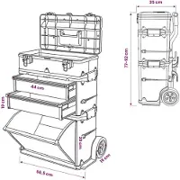 vidaXL Boîte à outils 3 parties