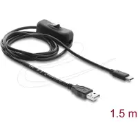 DeLOCK Câble d'alimentation USB Type-A vers USB-C avec interrupteur, longueur 1,5 mètre