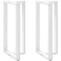 vidaXL Pieds de table de bar en T 2 pcs. Blanc 60x35x(110-111) cm Acier