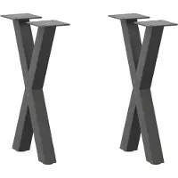 vidaXL Pieds de table basse en X 2 pcs. Anthracite 28x(42-43) cm Acier