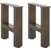 vidaXL Pieds de table basse en acier naturel 2 pcs. 30x(30-31) cm acier
