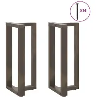 vidaXL Pieds de table de bar en T 2 pcs. Acier naturel 40x35x(90-91) cm Acier