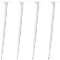 vidaXL Pieds de table console Forme conique 4 pcs. Blanc 72-73 cm Acier