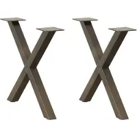 vidaXL Pieds de table basse en X 2 pcs. Acier naturel 60x(42-43) cm Acier