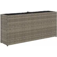 vidaXL Lit surélevé avec 2 compartiments Gris 90x20x40 cm Poly rotin