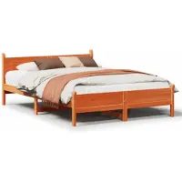 vidaXL Lit en bois massif sans matelas pin brun cireux 140x190 cm
