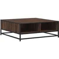 vidaXL Table basse marron imitation chêne 80x80x30 cm Bois composite métal