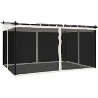 vidaXL Pavillon avec murs en filet Crème 4x3 m Acier