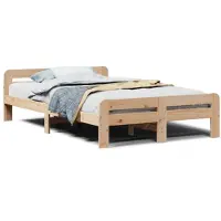 vidaXL Lit en bois massif sans matelas 120x190 cm pin