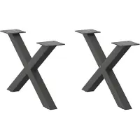 vidaXL Pieds de table basse en X 2 pcs. Anthracite 50x(30-31) cm Acier