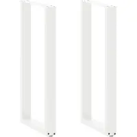 vidaXL Pieds de table de bar en U 2 pcs. Blanc 40x(100-101) cm Acier