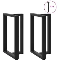 vidaXL Pieds de table de bar en T 2 pcs. noir 60x35x(90-91) cm acier